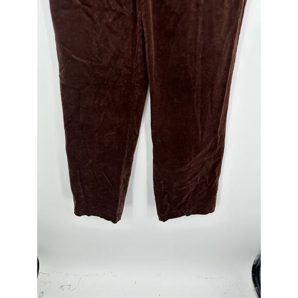 DG2 Brown Faux Suede Wide Leg Pants Size 12 NWT Pull On High Waisted Stretch - Picture 3 of 7